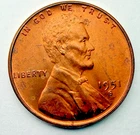 1951-S RED Brown GEM BU Lincoln Wheat Cent ~GR8 Luster ~Nice ~ F71