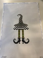 Hand Painted Halloween Needlepoint Canvas