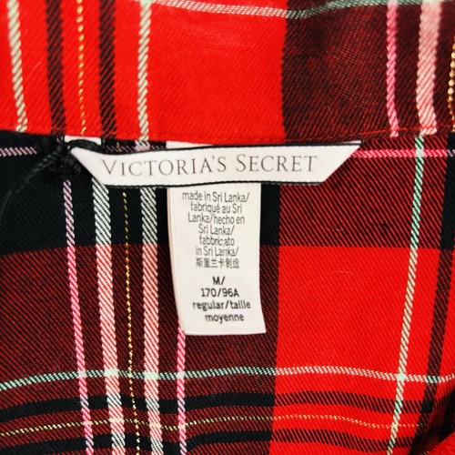 Victorias Secret Pajama Set Size M Red Plaid Dream Long Bottoms Button Up Cotton - Picture 13 of 14