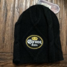 Corona Extra Beer black Knit Winter Headwear La Cerveza Mas Fina New With Tags