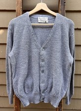 Vintage Oscar De La Renta Wool Cardigan Runway 90s Grey Made In Australia M