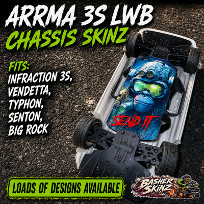 ARRMA VENDETTA, INFRACTION 3S & BOOST Skinz RC Chassis Skin Protector -24 Design