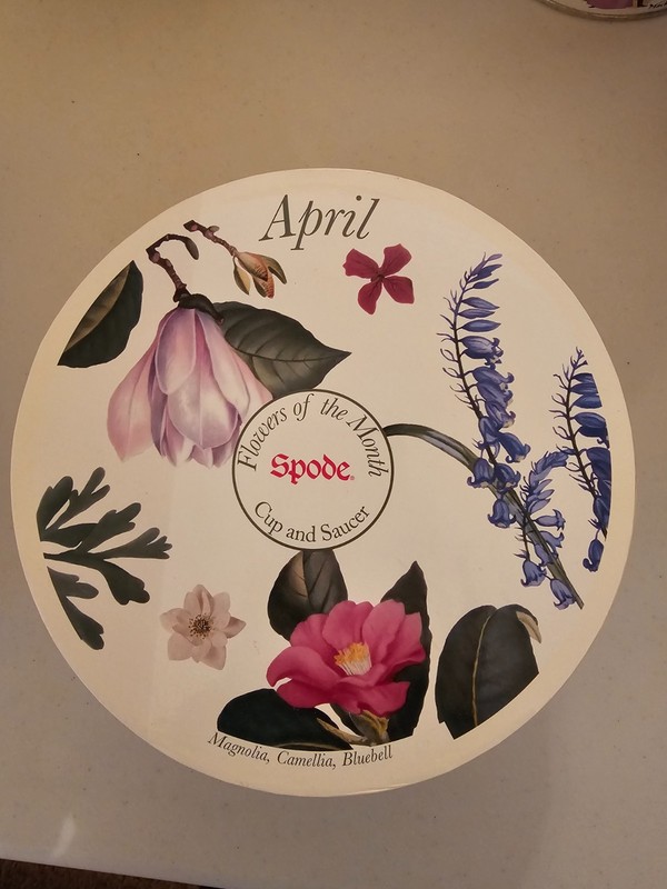 Spode April Flowers of the Month Cup & Saucer Large 4.5 inch Cup & Box New