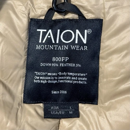 Taion Puffer Jacket Mens Medium Beige Mountain Volume Hooded Down Jacket BNWT  image 16