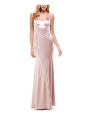 CITY STUDIO Womens Pink Back Spaghetti Strap Mermaid Dress 3