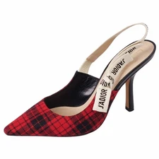 Christian Dior Pumps Back Strap JADIOR Check 37.5D (24.5 Equivalent) Used MOLO-0