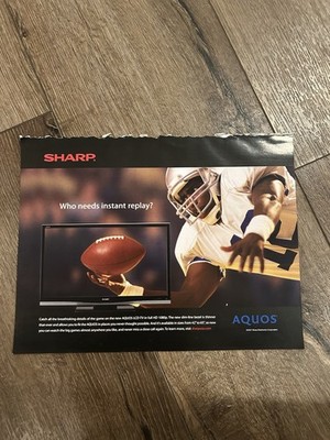 SHARP AQUOS TV Poster Print Ad Photo 8  x 11  College Football HD LCD 1080P