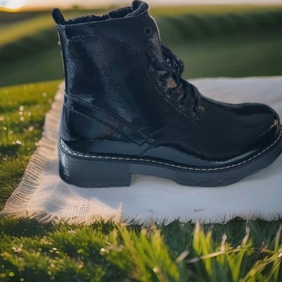 Tom Tailor Damen Schnür-Schuhe Boots Stiefel, Warmfutter, Schwarz, Gr. 40