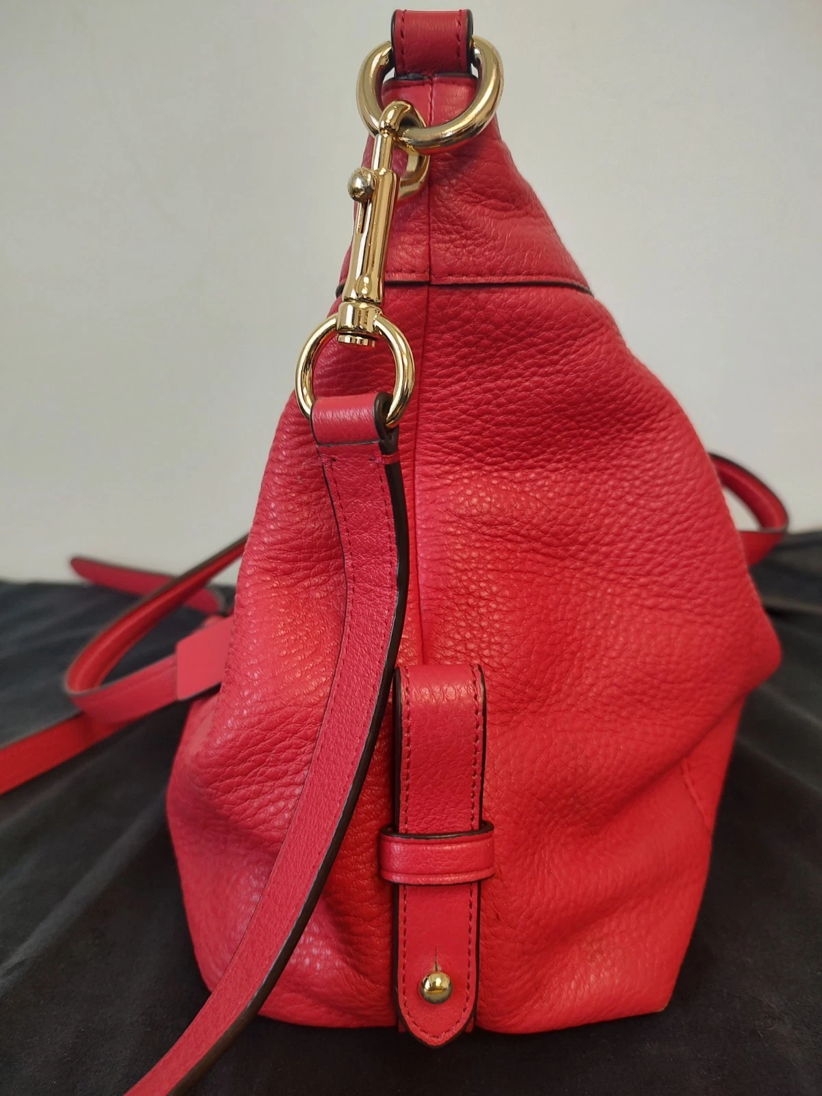 Borsa Coach Lenox pelle ciottolata rosa caldo tracolla F59325 manici superiori