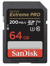 SanDisk 64GB Extreme PRO UHS-I U3 SDXC 200MB/s 4K UHD Memory Card SDSDXXU-064G