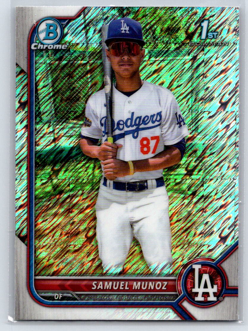2022 Bowman Chrome Samuel Munoz #BCP-161 Shimmer Refractor Los Angeles Dodgers