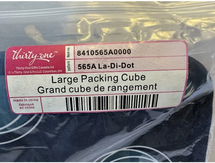 Thirty-One Gifts Large Packing Cube La-Di-Dot New In Package - Image 2 of 3