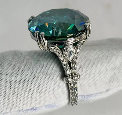 #ad #ad 5 Ct Certified Round Natural Greenish Blue Diamond Ring VVS1 White Gold Finish $149.52