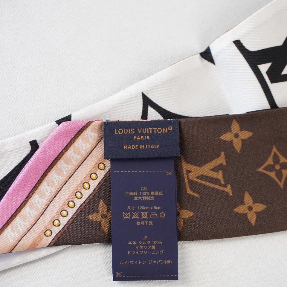Louis Vuitton Ultimate монограмма BB шелк бандо шарф в коричневый и розовый - Изображение 4 из 4