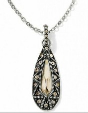 NWT Brighton ALICE Silver Shade Crystal Teardrop Pendant Necklace MSRP 58