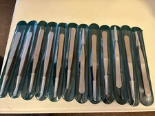 00D-SA  S.S. Precision Tweezers 4-3/4" Type w/Serrated Tips & Grips (12 pc set)