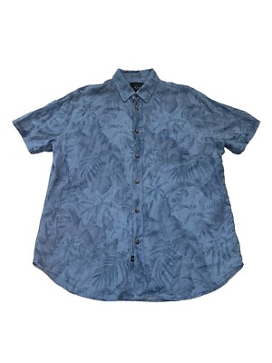 Rails Men's Sz L Linen Blend Short Sleeve Button Up Shirt