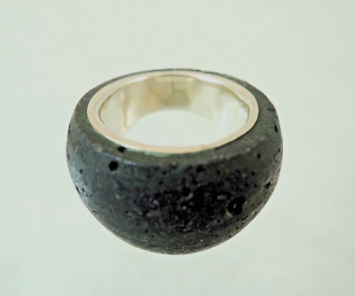 Lava Ring Größe 53 Sterlingsilber 925 Farbe Schwarz Damen Silberschmuck ER015
