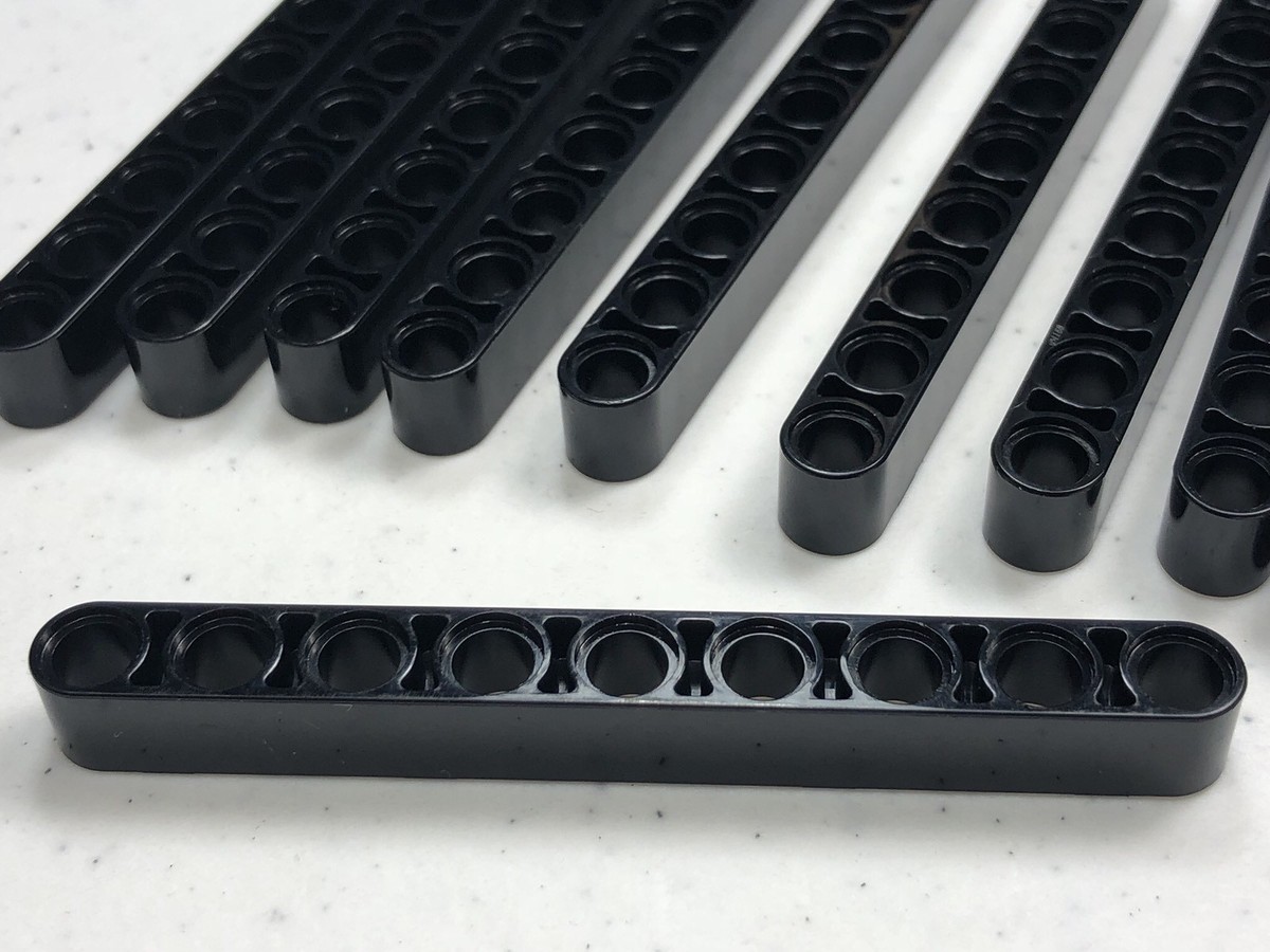 LEGO Technic 1 x 9 Liftarm with holes - thick- Black (x10) 40490