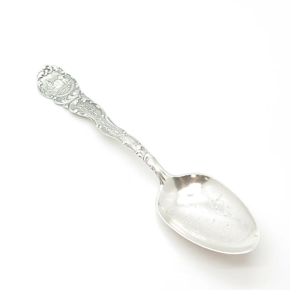 Antigua toalla Art Deco de plata de ley 925 cuchara de estados y ciudades de Virginia Occidental Foto 4 de 4