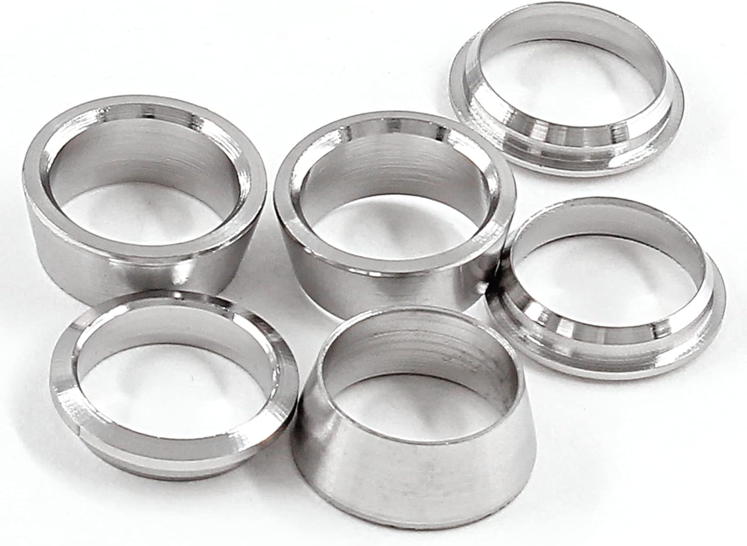 Biaungdo 12 Pairs Compression Fitting Ferrule Sleeve, 304 Stainless Steel 3/8" T