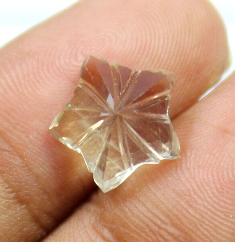 Piedra preciosa facetada corte piedra solar natural de Oregón para joyería tallado trasero forma de estrella - Imagen 7 de 7