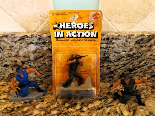 1974 NEW HEROES IN ACTION RANGER 7341 MATTEL ARMY MILITARY FIGURE LOT OF 3 SWAT - Picture 7 of 11