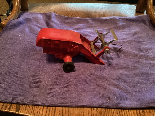 Vintage Lansing Slik-Spielzeug Nr. 9823 Aluminiumguss Mähdrescher rot - Original - Bild 1 von 5