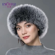 Winter Thick Furry Turban Hat Fluffy Russian Faux Fur Women Girl Fur Headband 