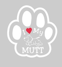 Pair of I Love My Mutt Car Window Decal Sticker Gift Funny 5" New USA Made