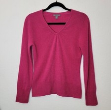 APT. 9 Women's Size Medium Pink V Neck Pullover Cashmere Sweater
