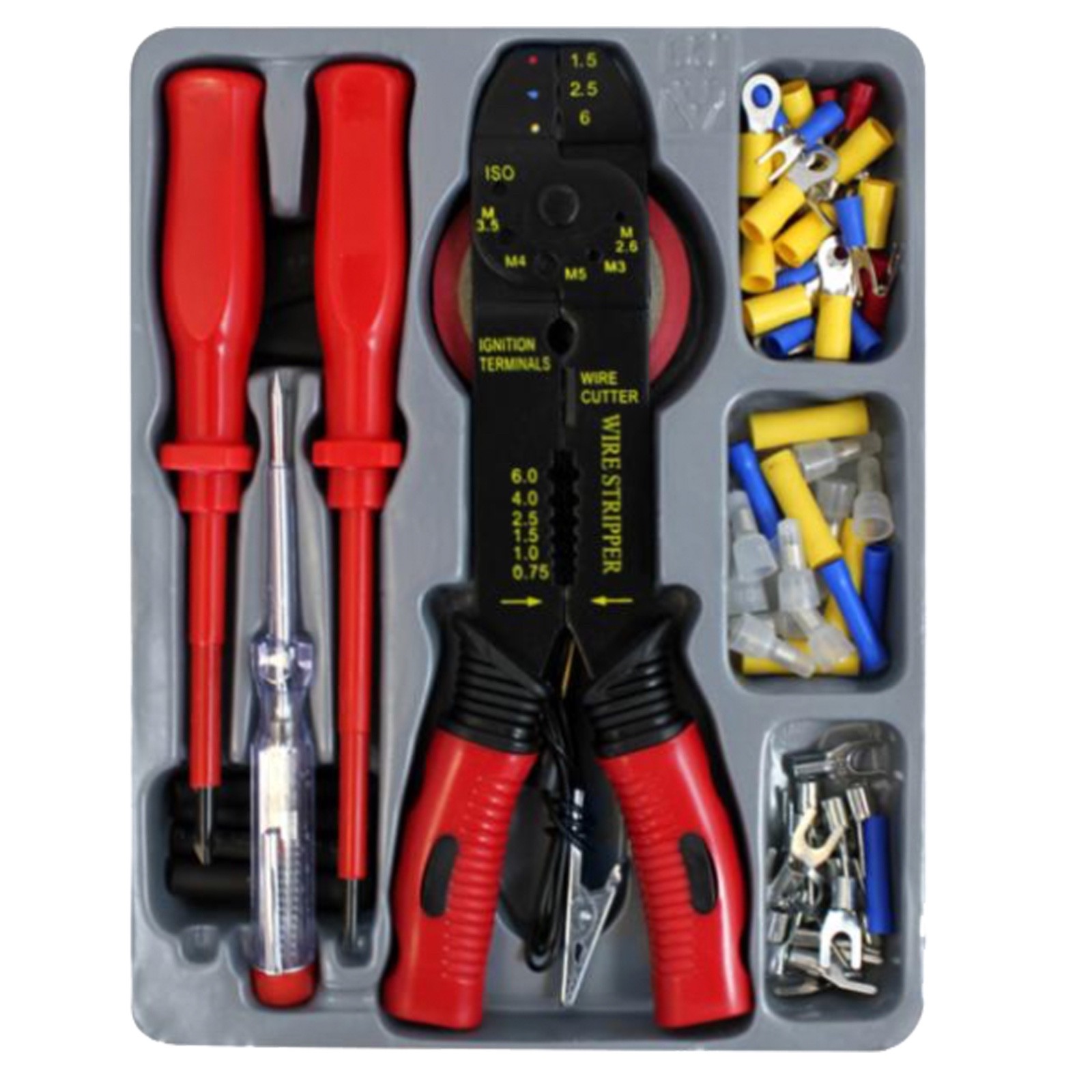 WNB ELECTRICAL REPAIR TOOL KIT WITH CRIMPING TOOLS 81PC WIRE CUTTER