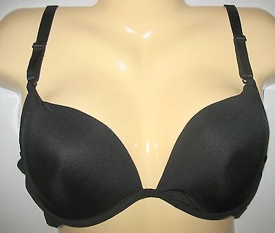 Baci Lingerie - 34B -Black Four Way Deep-V Push Up Bra -Underwire - Molded  Cups 
