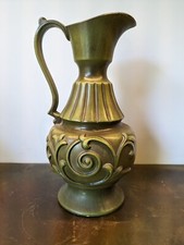 Vintage Mid Century MCM Haeger green Pitcher Carafe made In USA