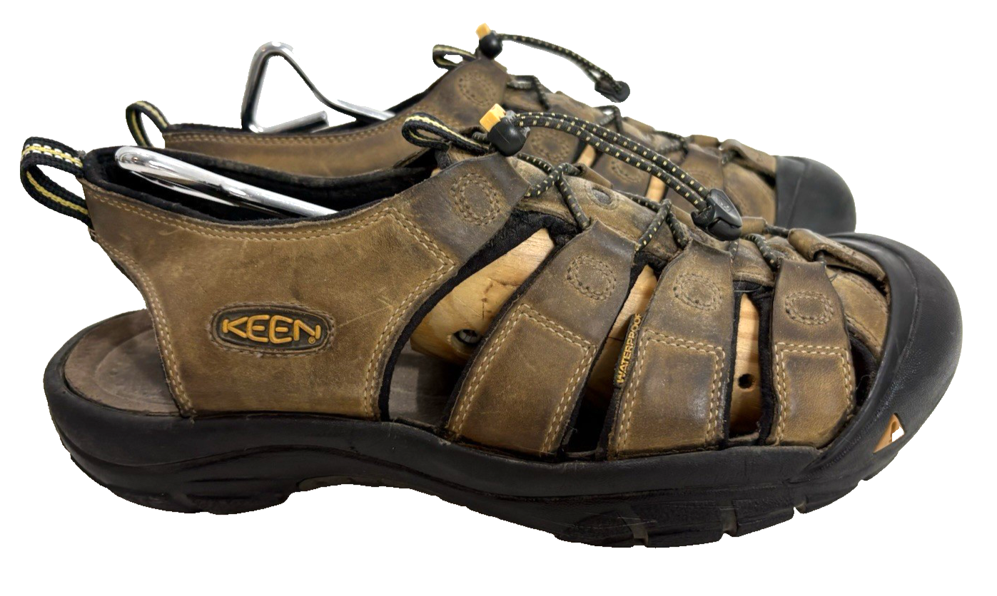 Keen Newport sandalo uomo pelle marrone punta chiusa impermeabile escursionismo sportivo 10