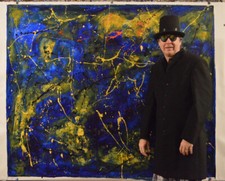 Jackson Pollock style Professional Artist Canvas painting 72 X60 Abstract,6ft
