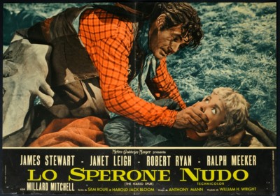 LO SPERONE NUDO The Naked Spur STEWART, JANET LEIGH, WESTERN POSTER FOTOBUSTA 2