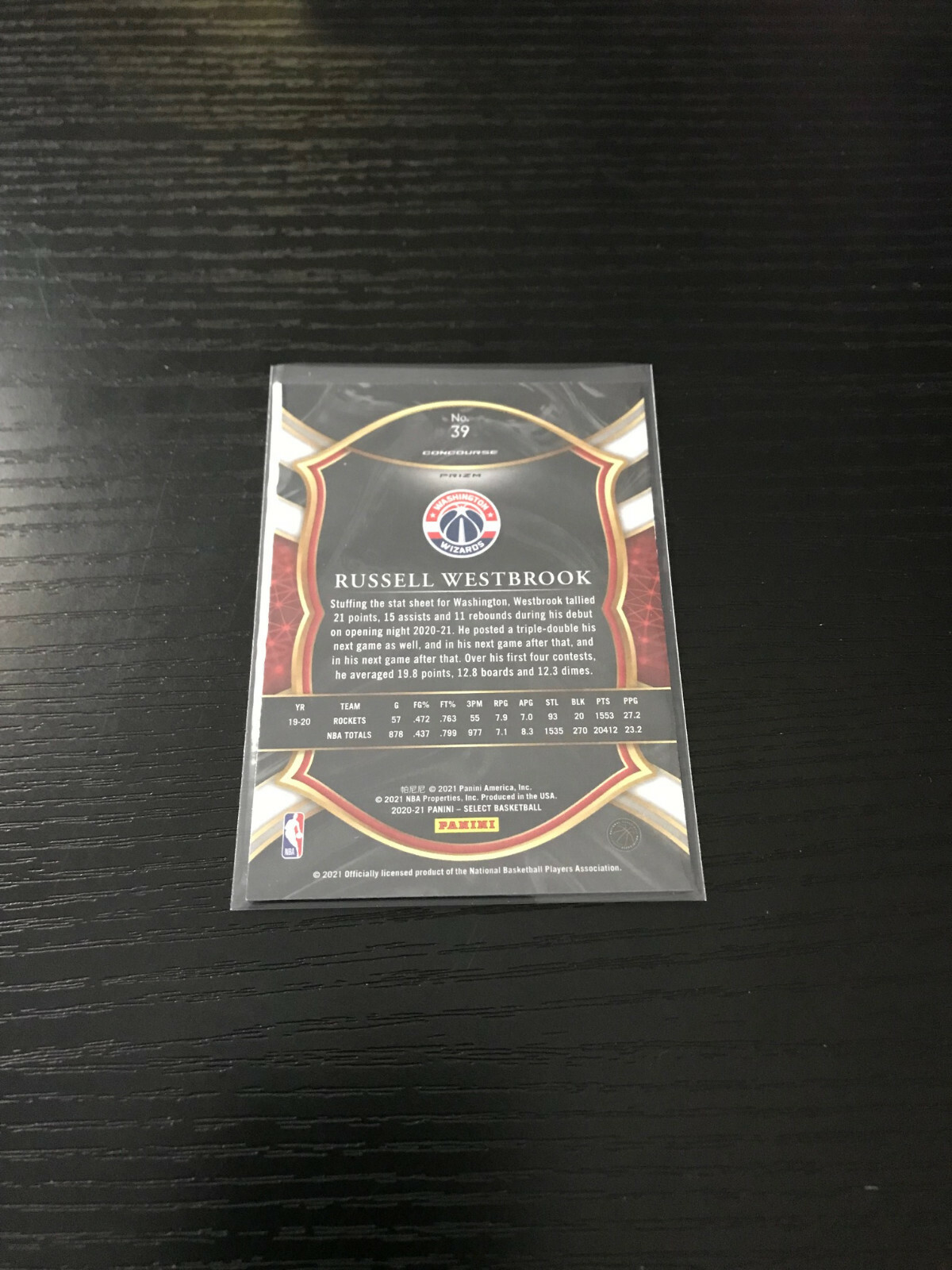 Russell Westbrook 2020 21 Panini Select Concourse 39 Red White Orange Shimmer EBay