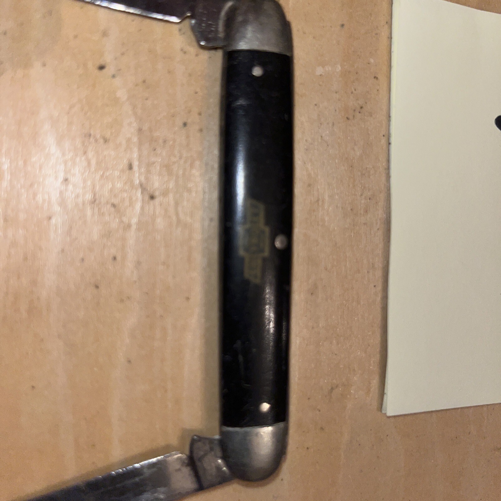 Vintage Canton Cutlery Co Pin Knife with Chevy Symbol on Handle (w