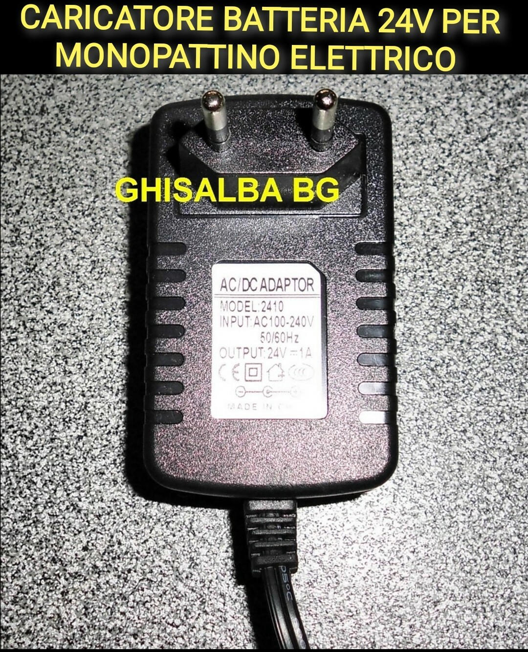 CARICATORE BATTERIA 24V PER MONOPATTINO ELETTRICO foto 2