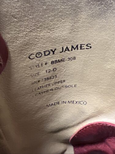 Cody James exotische Caiman 12" Westernstiefel rot/schwarz Herren Größe 12D, UVP 390 $ - Bild 16 von 16