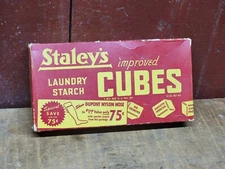 OLD VINTAGE STALEY'S LAUNDRY STARCH CUBES UNOPENED BOX 