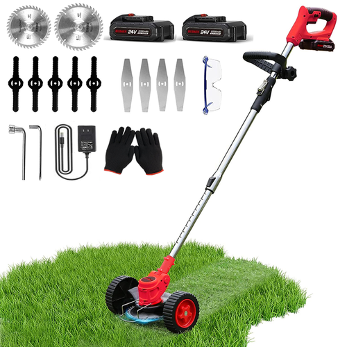 Cordless Grass Lawn Trimmer Edge Brush Cutter Whipper Snipper 2 Battery 24V - Picture 2 of 28
