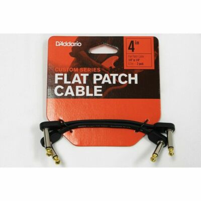 D'Addario PW-FPRR-204 Angled Flat Patch Cable for Guitar Pedals, 4'', Twin Pack
