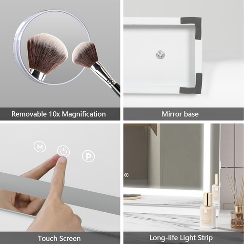 Hollywood Large Makeup Mirror 58*46cm Vanity Mirror Dimmable LED 3 Color Light - Picture 10 of 13