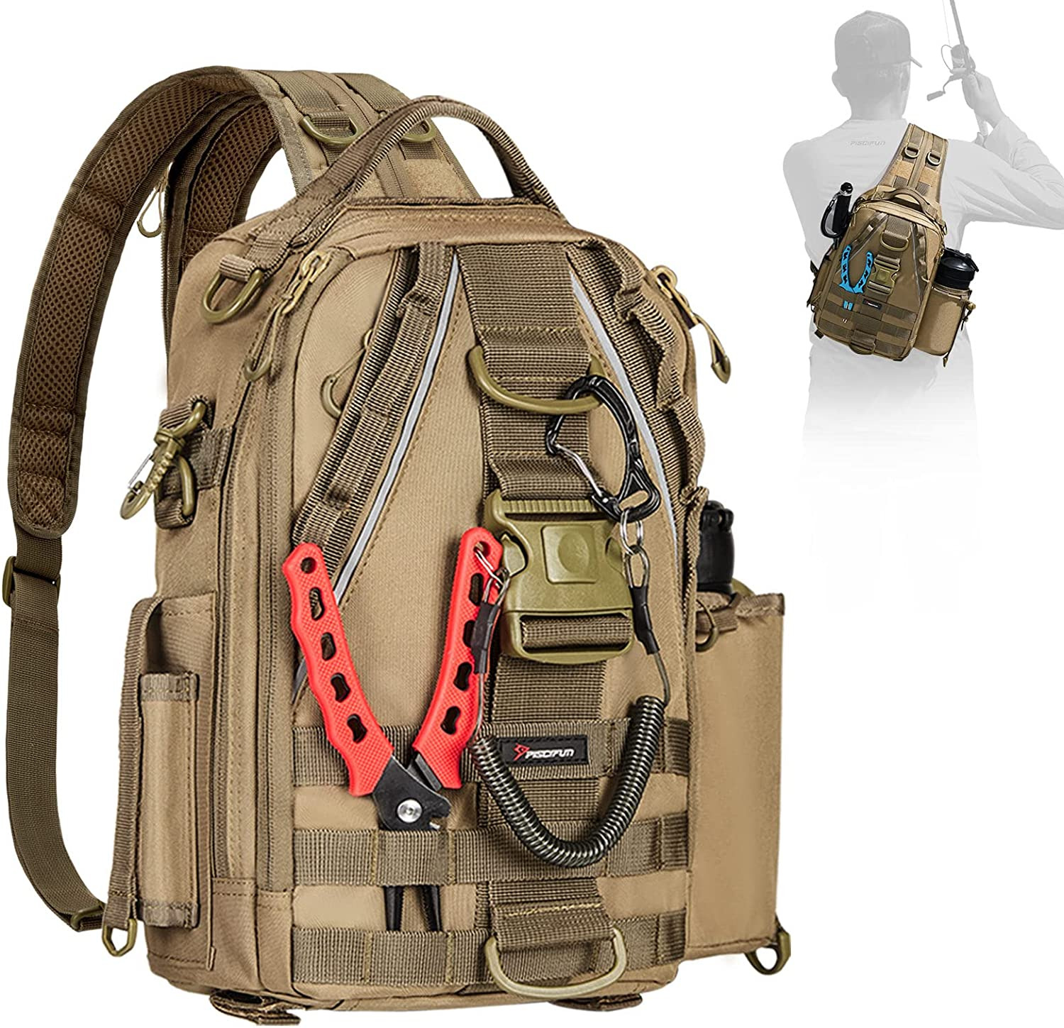 Lightweight Multifunctional Outdoor Fishing Tackle Backpack W/ Rod & Gear Holder