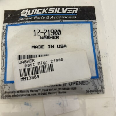 #ad NEW OEM MERCURY QUICKSILVER MARINE WASHER 12 21900 $10.32