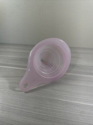 Tupperware Flat-Out Funnel Round Collapsible Kitchen Tool Candy Pink New! READ