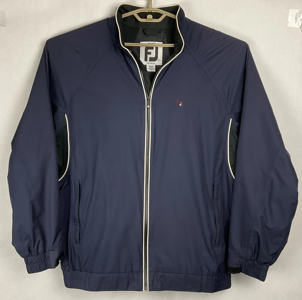 Veste De Golf FootJoy Dryjoy Tour Homme – Taille M – Bleu, Fermeture éclair, Matière Polyester