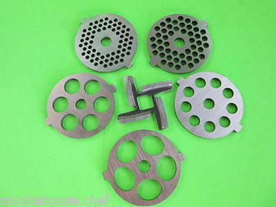 SIX pc New Knife & Meat Grinder discs for Kitchenaid Mixer FGA Chopper attachmnt